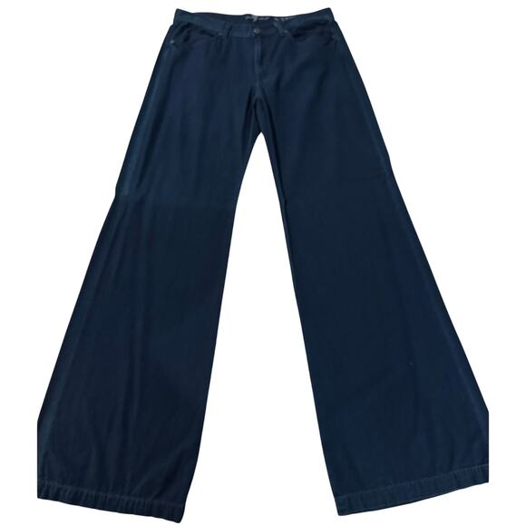 7 for All Mankind Denim Trouser - Size 32 (NWT) Flare/Wide Leg - Dark Indigo - Picture 5 of 12